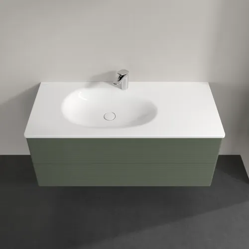 Bild von VILLEROY BOCH Antao Waschbeckenunterschrank, 2 Auszüge, 1188 x 504 x 493 mm, Front mit Struktur, Leaf Green Matt Lacquer #K06100HL