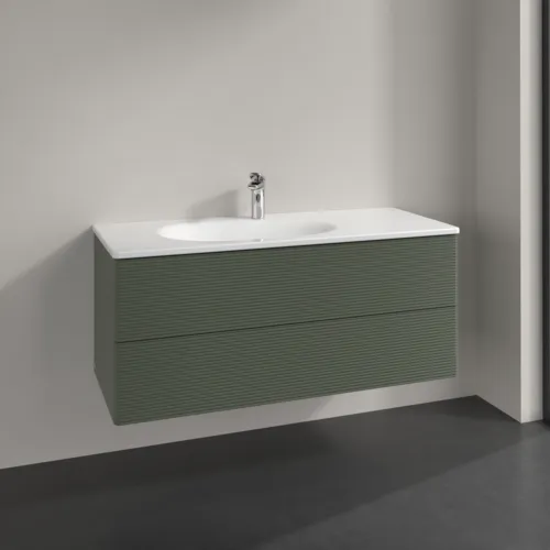 Bild von VILLEROY BOCH Antao Waschbeckenunterschrank, 2 Auszüge, 1188 x 504 x 493 mm, Front mit Struktur, Leaf Green Matt Lacquer #K06100HL