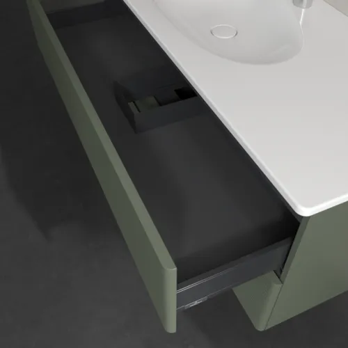 Bild von VILLEROY BOCH Antao Waschbeckenunterschrank, 2 Auszüge, 1188 x 504 x 493 mm, Front mit Struktur, Leaf Green Matt Lacquer #K06100HL
