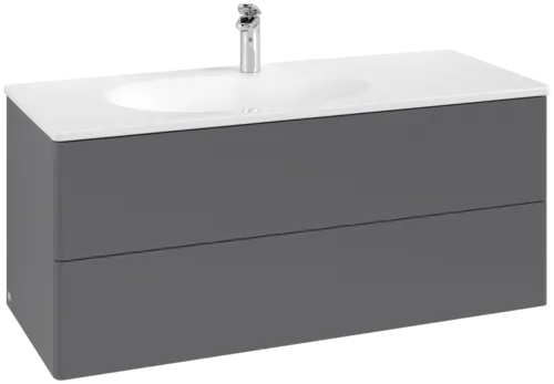 Bild von VILLEROY BOCH Antao Waschbeckenunterschrank, 2 Auszüge, 1188 x 504 x 493 mm, Front ohne Struktur, Anthracite Matt Lacquer #K06000GK