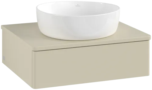 Bild von VILLEROY BOCH Antao Waschbeckenunterschrank, 1 Auszug, 600 x 190 x 500 mm, Front ohne Struktur, Silk Grey Matt Lacquer / Silk Grey Matt Lacquer #K07010HJ