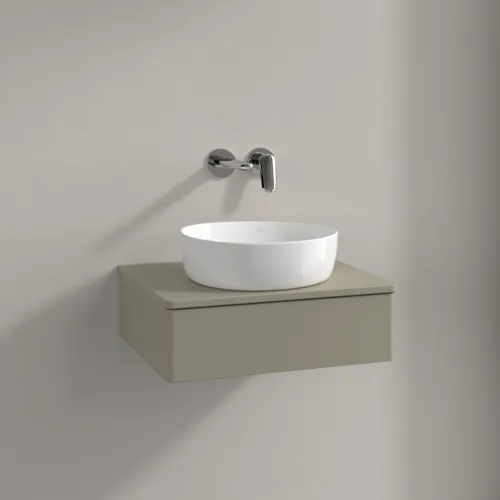 Bild von VILLEROY BOCH Antao Waschbeckenunterschrank, 1 Auszug, 600 x 190 x 500 mm, Front ohne Struktur, Stone Grey Matt Lacquer / Stone Grey Matt Lacquer #K07010HK