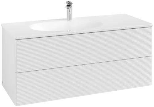 Bild von VILLEROY BOCH Antao Waschbeckenunterschrank, 2 Auszüge, 1188 x 504 x 493 mm, Front mit Struktur, Glossy White Lacquer #K06100GF