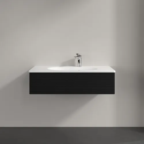 Bild von VILLEROY BOCH Antao Waschbeckenunterschrank, 1 Auszug, 988 x 256 x 493 mm, Front mit Struktur, Black Matt Lacquer #K02100PD