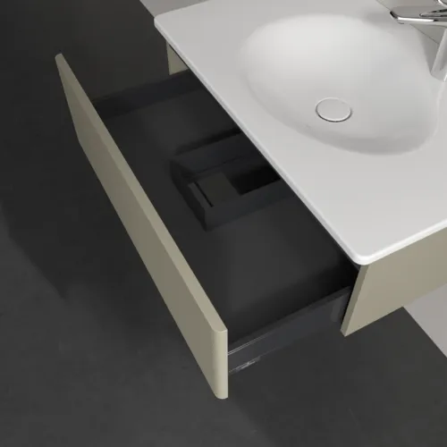 Picture of VILLEROY BOCH Antao Vanity unit, 1 pull-out compartment, 788 x 256 x 496 mm, Front with grain texture, Stone Grey Matt Lacquer #K01100HK