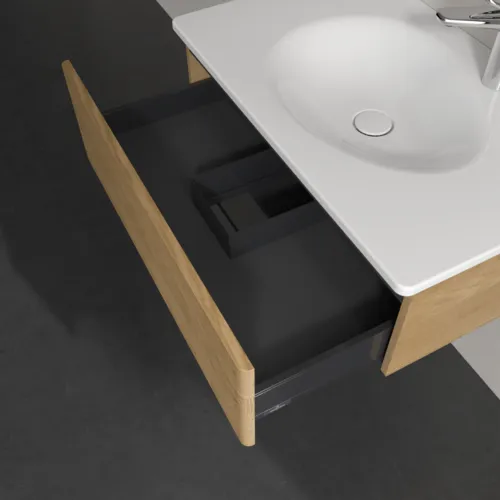 Bild von VILLEROY BOCH Antao Waschbeckenunterschrank, 1 Auszug, 788 x 256 x 496 mm, Front mit Struktur, Honey Oak #K01100HN