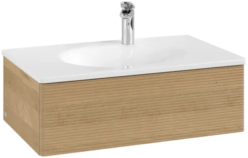 Bild von VILLEROY BOCH Antao Waschbeckenunterschrank, 1 Auszug, 788 x 256 x 496 mm, Front mit Struktur, Honey Oak #K01100HN