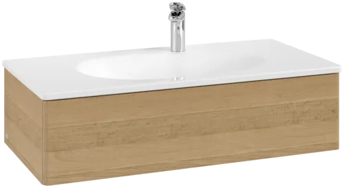 Bild von VILLEROY BOCH Antao Waschbeckenunterschrank, 1 Auszug, 988 x 256 x 493 mm, Front ohne Struktur, Honey Oak #K02000HN