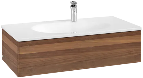 Bild von VILLEROY BOCH Antao Waschbeckenunterschrank, 1 Auszug, 988 x 256 x 493 mm, Front ohne Struktur, Warm Walnut #K02000HM