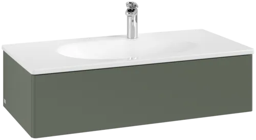 Bild von VILLEROY BOCH Antao Waschbeckenunterschrank, 1 Auszug, 988 x 256 x 493 mm, Front ohne Struktur, Leaf Green Matt Lacquer #K02000HL