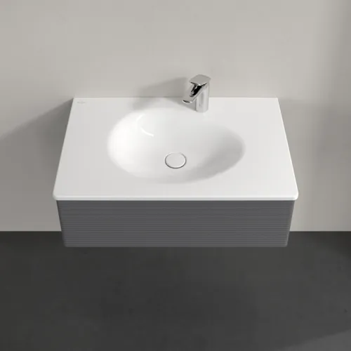 Obrázek VILLEROY BOCH Toaletní skříňka Antao, 1 zásuvka, 788 x 256 x 496 mm, strukturovaná přední část, antracitový matný lak #K01100GK