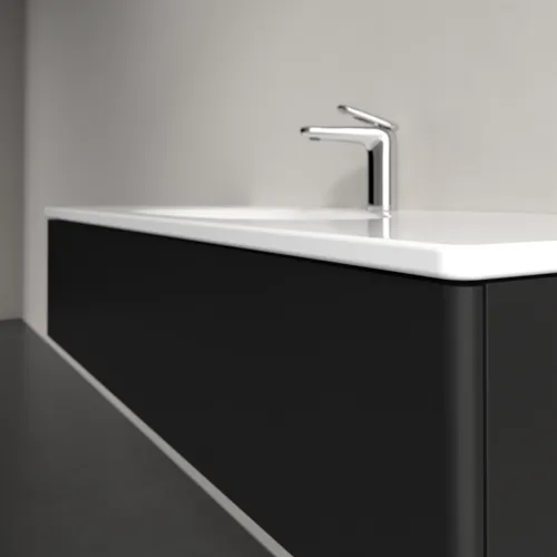 Picture of VILLEROY BOCH Antao Vanity unit, 1 pull-out compartment, 1188 x 256 x 493 mm, Front without structure, Black Matt Lacquer #K03000PD