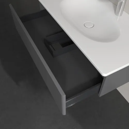Obrázek VILLEROY BOCH Toaletní skříňka Antao, 1 zásuvka, 988 x 256 x 493 mm, přední strana bez konstrukce, antracitový matný lak #K02000GK
