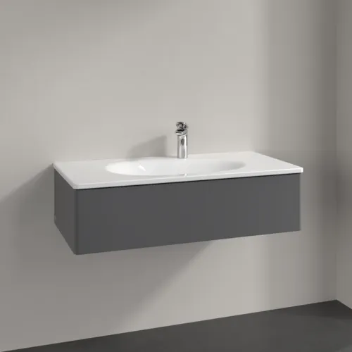 Obrázek VILLEROY BOCH Toaletní skříňka Antao, 1 zásuvka, 988 x 256 x 493 mm, přední strana bez konstrukce, antracitový matný lak #K02000GK