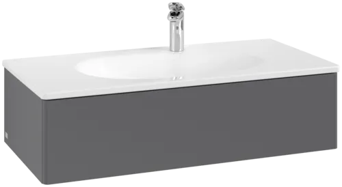 Bild von VILLEROY BOCH Antao Waschbeckenunterschrank, 1 Auszug, 988 x 256 x 493 mm, Front ohne Struktur, Anthracite Matt Lacquer #K02000GK