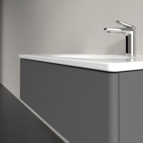 Bild von VILLEROY BOCH Antao Waschbeckenunterschrank, 1 Auszug, 788 x 256 x 496 mm, Front ohne Struktur, Anthracite Matt Lacquer #K01000GK