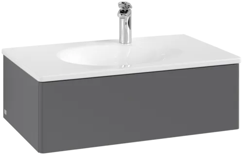 Bild von VILLEROY BOCH Antao Waschbeckenunterschrank, 1 Auszug, 788 x 256 x 496 mm, Front ohne Struktur, Anthracite Matt Lacquer #K01000GK