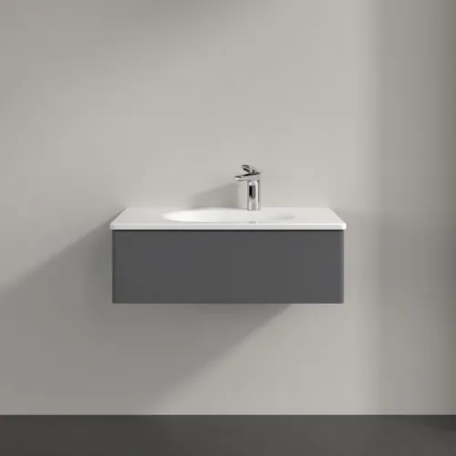 Bild von VILLEROY BOCH Antao Waschbeckenunterschrank, 1 Auszug, 788 x 256 x 496 mm, Front ohne Struktur, Anthracite Matt Lacquer #K01000GK