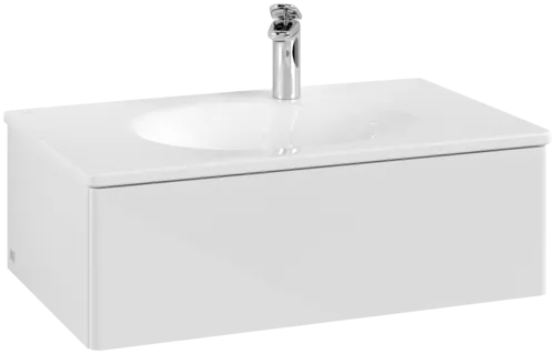 Bild von VILLEROY BOCH Antao Waschbeckenunterschrank, 1 Auszug, 788 x 256 x 496 mm, Front ohne Struktur, Glossy White Lacquer #K01000GF