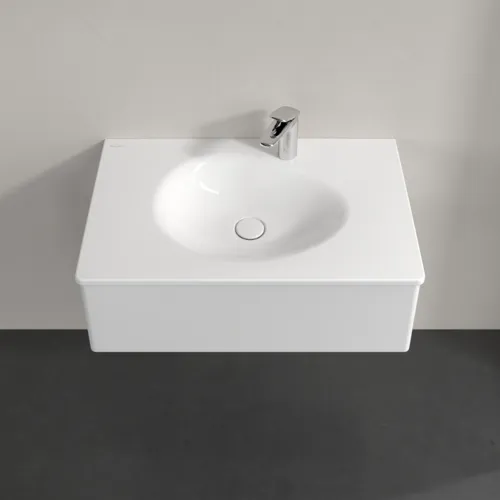 Obrázek VILLEROY BOCH Toaletní skříňka Antao, 1 zásuvka, 788 x 256 x 496 mm, přední strana bez konstrukce, lesklý bílý lak #K01000GF