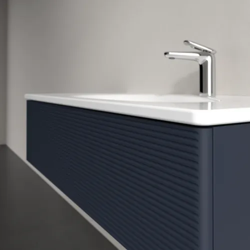 Bild von VILLEROY BOCH Antao Waschbeckenunterschrank, 1 Auszug, 988 x 256 x 493 mm, Front mit Struktur, Midnight Blue Matt Lacquer #K02100HG