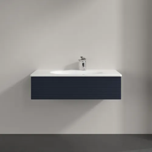 Bild von VILLEROY BOCH Antao Waschbeckenunterschrank, 1 Auszug, 988 x 256 x 493 mm, Front mit Struktur, Midnight Blue Matt Lacquer #K02100HG