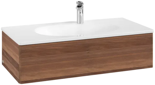 Bild von VILLEROY BOCH Antao Waschbeckenunterschrank, 1 Auszug, 988 x 256 x 493 mm, Front mit Struktur, Warm Walnut #K02100HM