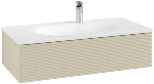 Bild von VILLEROY BOCH Antao Waschbeckenunterschrank, 1 Auszug, 988 x 256 x 493 mm, Front mit Struktur, Silk Grey Matt Lacquer #K02100HJ