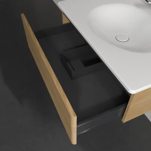 Obrázek VILLEROY BOCH Toaletní skříňka Antao, 1 zásuvka, 788 x 256 x 496 mm, přední strana bez konstrukce, medový dub #K01000HN