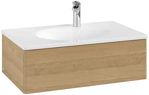 Bild von VILLEROY BOCH Antao Waschbeckenunterschrank, 1 Auszug, 788 x 256 x 496 mm, Front ohne Struktur, Honey Oak #K01000HN