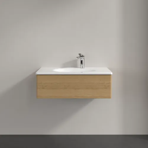 Obrázek VILLEROY BOCH Toaletní skříňka Antao, 1 zásuvka, 788 x 256 x 496 mm, přední strana bez konstrukce, medový dub #K01000HN