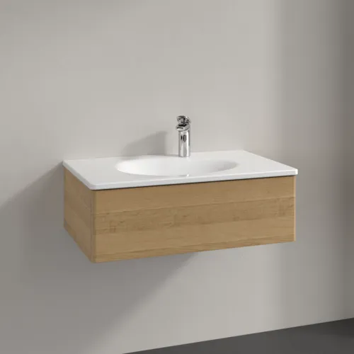Obrázek VILLEROY BOCH Toaletní skříňka Antao, 1 zásuvka, 788 x 256 x 496 mm, přední strana bez konstrukce, medový dub #K01000HN
