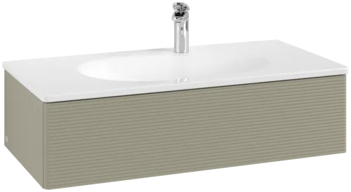 Bild von VILLEROY BOCH Antao Waschbeckenunterschrank, 1 Auszug, 988 x 256 x 493 mm, Front mit Struktur, Stone Grey Matt Lacquer #K02100HK