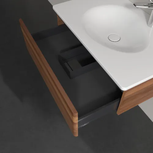Bild von VILLEROY BOCH Antao Waschbeckenunterschrank, 1 Auszug, 788 x 256 x 496 mm, Front ohne Struktur, Warm Walnut #K01000HM