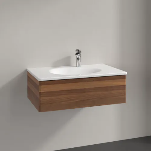 Bild von VILLEROY BOCH Antao Waschbeckenunterschrank, 1 Auszug, 788 x 256 x 496 mm, Front ohne Struktur, Warm Walnut #K01000HM