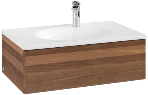 Bild von VILLEROY BOCH Antao Waschbeckenunterschrank, 1 Auszug, 788 x 256 x 496 mm, Front ohne Struktur, Warm Walnut #K01000HM