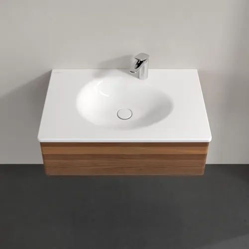 Bild von VILLEROY BOCH Antao Waschbeckenunterschrank, 1 Auszug, 788 x 256 x 496 mm, Front ohne Struktur, Warm Walnut #K01000HM