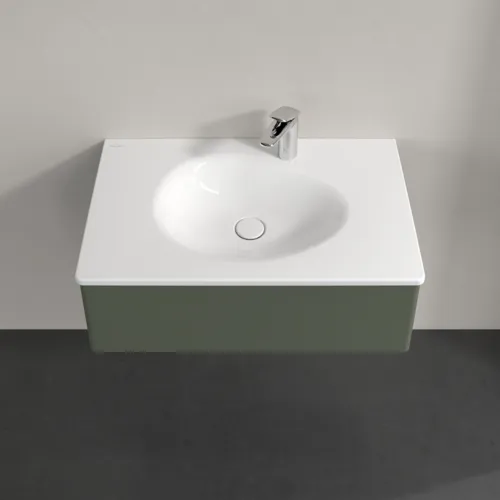 Obrázek VILLEROY BOCH Toaletní skříňka Antao, 1 zásuvka, 788 x 256 x 496 mm, přední strana bez konstrukce, listově zelený matný lak #K01000HL