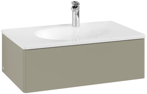 Bild von VILLEROY BOCH Antao Waschbeckenunterschrank, 1 Auszug, 788 x 256 x 496 mm, Front ohne Struktur, Stone Grey Matt Lacquer #K01000HK
