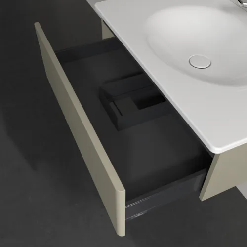 Obrázek VILLEROY BOCH Toaletní skříňka Antao, 1 zásuvka, 788 x 256 x 496 mm, přední strana bez konstrukce, matný lak Stone Grey #K01000HK