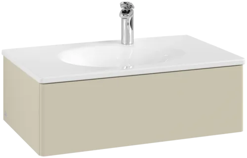 Bild von VILLEROY BOCH Antao Waschbeckenunterschrank, 1 Auszug, 788 x 256 x 496 mm, Front ohne Struktur, Silk Grey Matt Lacquer #K01000HJ