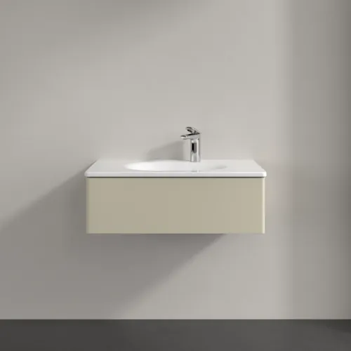 Obrázek VILLEROY BOCH Toaletní skříňka Antao, 1 zásuvka, 788 x 256 x 496 mm, přední strana bez konstrukce, hedvábně šedý matný lak #K01000HJ