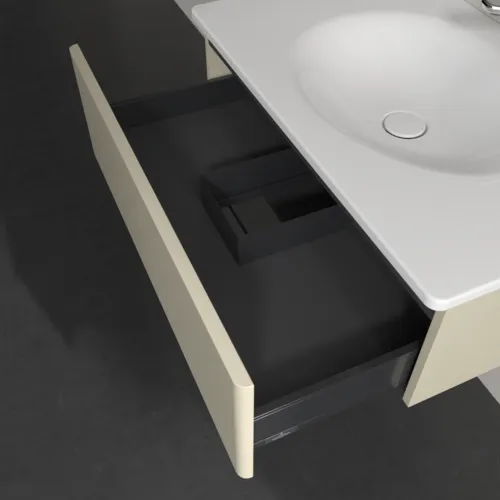 Obrázek VILLEROY BOCH Toaletní skříňka Antao, 1 zásuvka, 788 x 256 x 496 mm, přední strana bez konstrukce, hedvábně šedý matný lak #K01000HJ