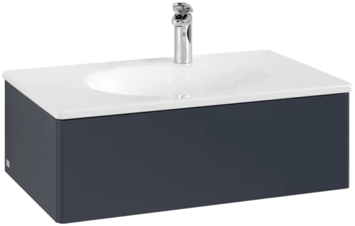Bild von VILLEROY BOCH Antao Waschbeckenunterschrank, 1 Auszug, 788 x 256 x 496 mm, Front ohne Struktur, Midnight Blue Matt Lacquer #K01000HG