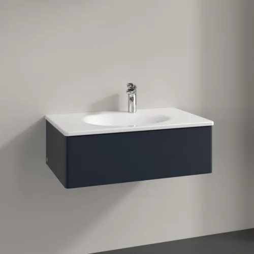 Obrázek VILLEROY BOCH Toaletní skříňka Antao, 1 zásuvka, 788 x 256 x 496 mm, přední strana bez konstrukce, matný lak Midnight Blue #K01000HG