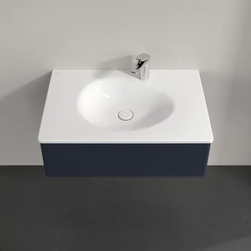 Obrázek VILLEROY BOCH Toaletní skříňka Antao, 1 zásuvka, 788 x 256 x 496 mm, přední strana bez konstrukce, matný lak Midnight Blue #K01000HG
