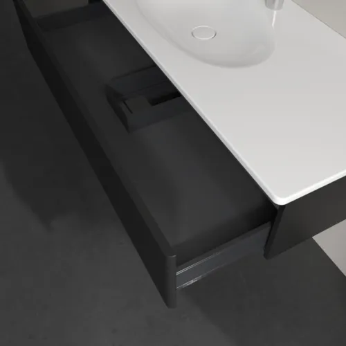 Bild von VILLEROY BOCH Antao Waschbeckenunterschrank, 1 Auszug, 1188 x 256 x 493 mm, Front mit Struktur, Black Matt Lacquer #K03100PD