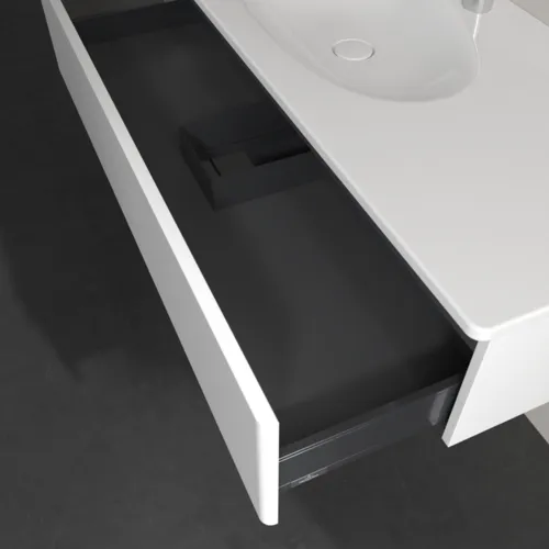 Obrázek VILLEROY BOCH Toaletní skříňka Antao, 1 zásuvka, 1188 x 256 x 493 mm, přední strana bez konstrukce, bílý matný lak #K03000MT