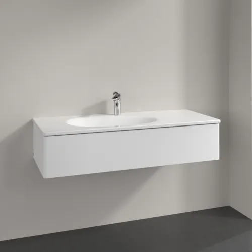 Obrázek VILLEROY BOCH Toaletní skříňka Antao, 1 zásuvka, 1188 x 256 x 493 mm, přední strana bez konstrukce, bílý matný lak #K03000MT