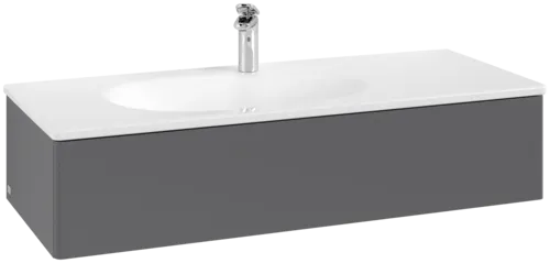 Bild von VILLEROY BOCH Antao Waschbeckenunterschrank, 1 Auszug, 1188 x 256 x 493 mm, Front ohne Struktur, Anthracite Matt Lacquer #K03000GK